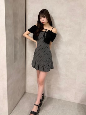 「LIPSERVICE（リップサービス）のオフショルニットアンサンブルワンピース（ワンピース、その他）」を使った、LIP SERVICEさん（レディース・160cm）の春コーディネート