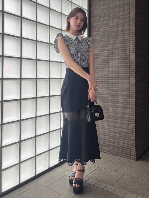 インナーショーパン付レース切替マーメイドスカート（スカート
