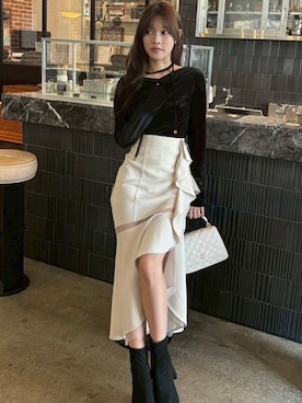 「LIPSERVICE（リップサービス）のアイテム」を使った、LIP SERVICEさん（レディース・160cm）の冬コーディネート