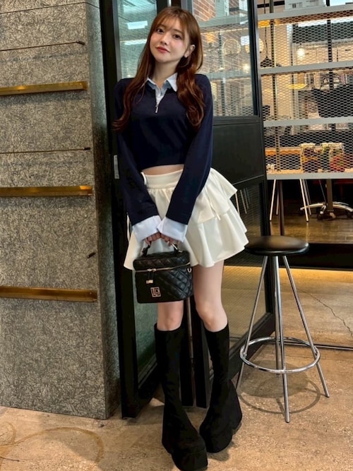 セール】2wayシャツレイヤードニットトップス（ニット/セーター