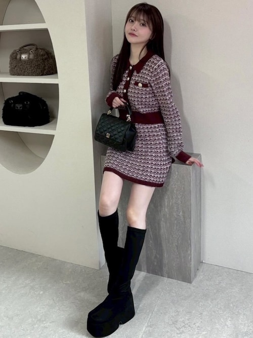 LIP SERVICE リップサービス プラットフォームスクエアミドルブーツ LIP SERVICE（リップサービス）｜ プラットフォームスクエアミドル