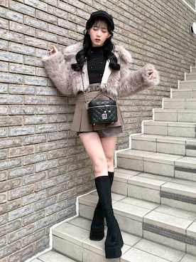 「LIPSERVICE（リップサービス）のアイテム」を使った、LIP SERVICEさん（レディース・158cm）の冬コーディネート