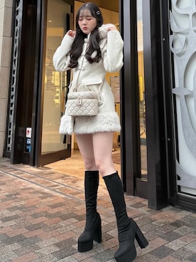 「アイテム（ダッフルコート）」を使った、LIP SERVICEさん（レディース・158cm）の秋コーディネート