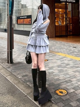 「LIPSERVICE（リップサービス）のアイテム」を使った、LIP SERVICEさん（レディース・158cm）の冬コーディネート