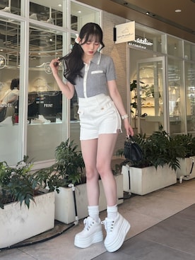 「着回しコーデ」｜「アイテム（セットアップ）」を使った、LIP SERVICEさん（レディース・158cm）の夏コーディネート
