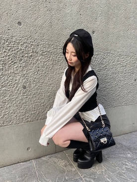 「LIPSERVICE（リップサービス）のアイテム（帽子）」を使った、LIP SERVICEさん（レディース・160cm）の冬コーディネート