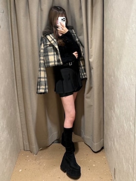 「レディースファッション」｜「アイテム（ジャケット/アウター）」を使った、LIP SERVICEさん（レディース・160cm）の冬コーディネート