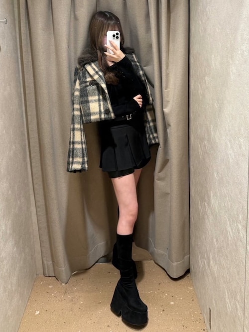 LIP SERVICE リップサービス プラットフォームスクエアミドルブーツ LIP SERVICE（リップサービス）｜ プラットフォームスクエアミドル