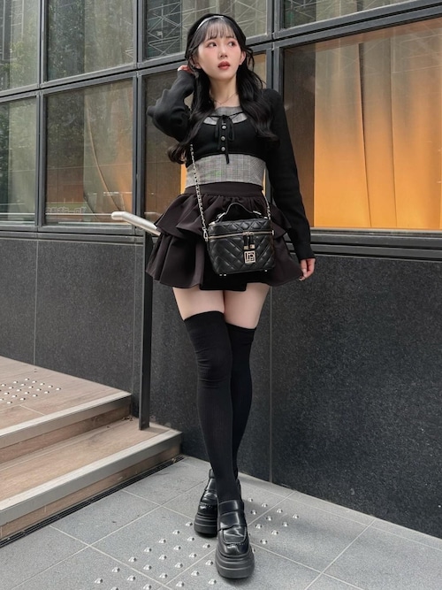 LIP SERVICE リップサービス コルセットチェックトップス スカート LIPSERVICE 2025 Autumn Winter Collection 【pre order】 #コルセット