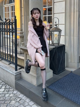 「LIPSERVICE（リップサービス）のアイテム（帽子）」を使った、LIP SERVICEさん（レディース・158cm）の冬コーディネート