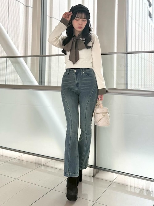 セール】2wayシャツレイヤードニットトップス（ニット/セーター