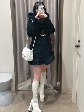 「アイテム（ダッフルコート）」を使った、LIP SERVICEさん（レディース・158cm）の冬コーディネート