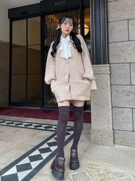 「アイテム（ソックス/靴下、ブラウン系）」を使った、LIP SERVICEさん（レディース・158cm）の秋コーディネート