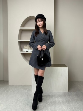 「ジャケットワンピース」｜LIP SERVICEさん（レディース・153cm）の秋コーディネート