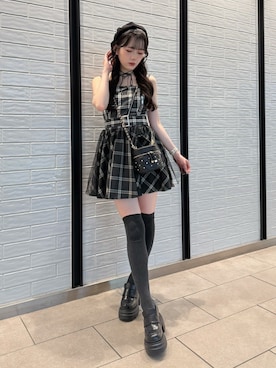 「アイテム（ドラムバッグ）」を使った、LIP SERVICEさん（レディース・158cm）の夏コーディネート