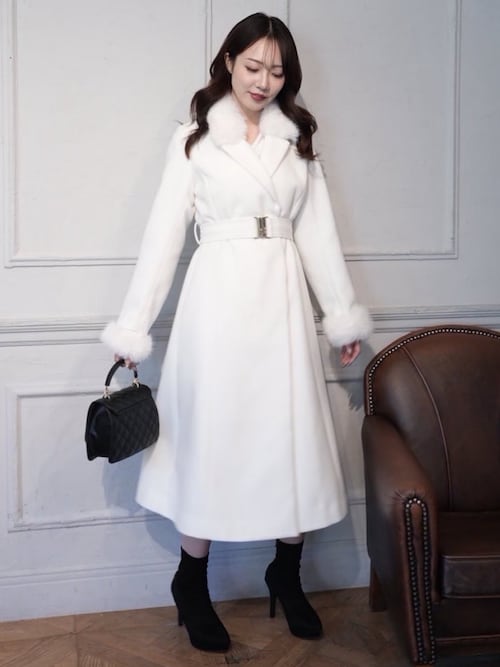 セール】LADYライクファーカラーロングコート（その他アウター