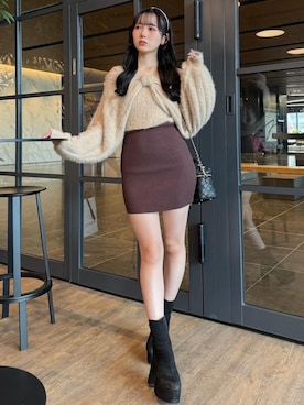 「アイテム（ワンピース/ドレス、ベージュ系）」を使った、LIP SERVICEさん（レディース・158cm）の秋コーディネート