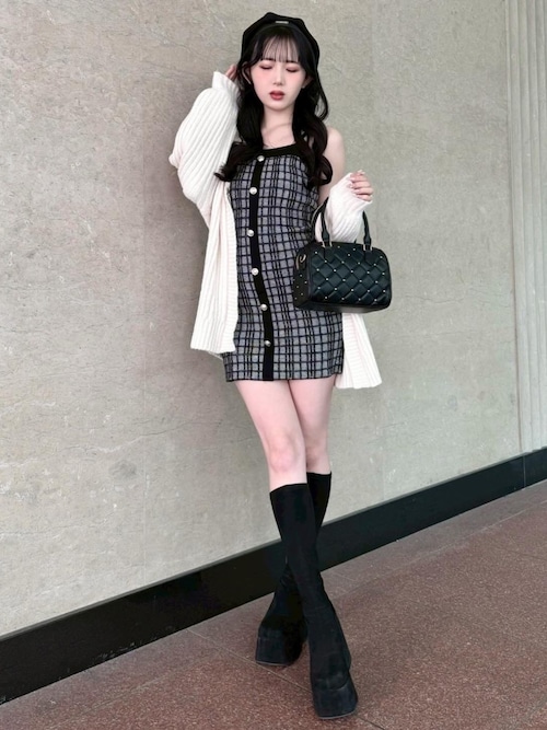 マルチパターンアンサンブルニットワンピース（ワンピース