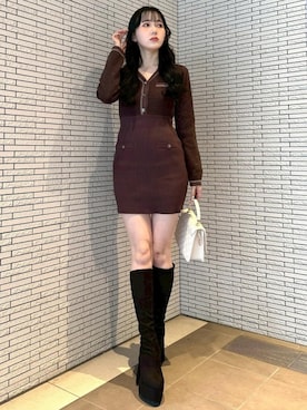 「LIPSERVICE（リップサービス）のアイテム」を使った、LIP SERVICEさん（レディース・158cm）の冬コーディネート