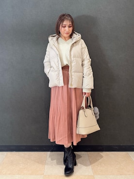 「アイテム（チャーム）」を使った、Megさん（レディース・153cm）の秋コーディネート