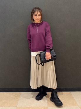 「SHOO・LA・RUE（シューラルー）のアイテム（ブーツ）」を使った、Megさん（レディース・153cm）の秋コーディネート