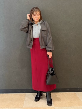 「SHOO・LA・RUE（シューラルー）のアイテム（ブーツ）」を使った、Megさん（レディース・153cm）の秋コーディネート
