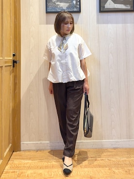 「アイテム（バンダナ/スカーフ）」を使った、Megさん（レディース・153cm）の秋コーディネート