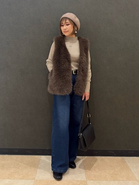 「アイテム（ベスト）」を使った、Megさん（レディース・153cm）の秋コーディネート