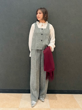 「アイテム（セットアップ）」を使った、Megさん（レディース・153cm）の秋コーディネート