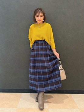 「アイテム（ブーツ）」を使った、Megさん（レディース・153cm）の秋コーディネート