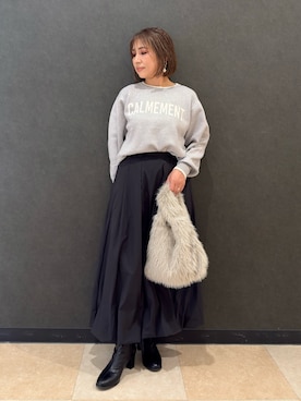 「アイテム（トートバッグ）」を使った、Megさん（レディース・153cm）の秋コーディネート