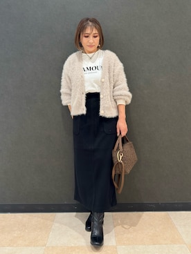 「SHOO・LA・RUE（シューラルー）のアイテム（ブーツ）」を使った、Megさん（レディース・153cm）の秋コーディネート
