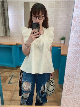 「アイテム（ストール/ショール）」を使った、Kotoさん（レディース・160cm）の夏コーディネート