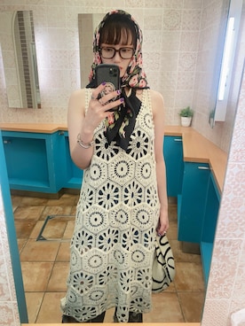 「アイテム（ストール/ショール）」を使った、Kotoさん（レディース・160cm）の夏コーディネート