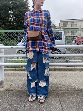 「アイテム（サンダル）」を使った、Kotoさん（レディース・160cm）の冬コーディネート