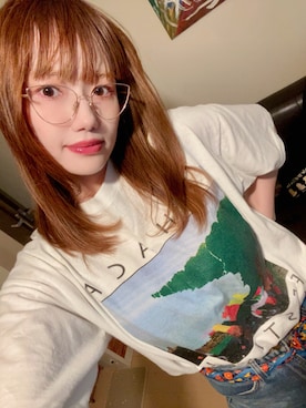 「Johnsonmarketのアイテム（Tシャツ/カットソー、ホワイト系）」を使った、Kotoさん（レディース・160cm）の夏コーディネート