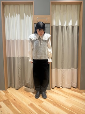 「Samansa Mos2（サマンサ モスモス）のアイテム（サロペット/オーバーオール）」を使った、kahoさん（レディース・156cm）の冬コーディネート
