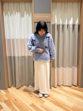 「アイテム（ドレスシューズ、ベージュ系）」を使った、kahoさん（レディース・156cm）の冬コーディネート