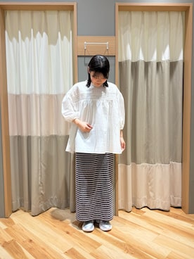 「Samansa Mos2 blue（サマンサモスモスブルー）のアイテム（スカート）」を使った、kahoさん（レディース・156cm）の春コーディネート