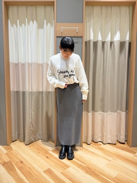 「Samansa Mos2 blue」｜「アイテム（ブーツ）」を使った、kahoさん（レディース・156cm）の冬コーディネート