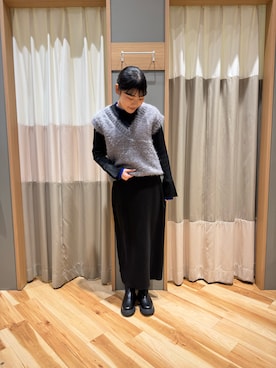 「Samansa Mos2 blue」｜「アイテム（ブーツ）」を使った、kahoさん（レディース・156cm）の冬コーディネート