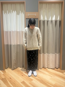 「ベロアプリーツスカート」｜kahoさん（レディース・156cm）の冬コーディネート