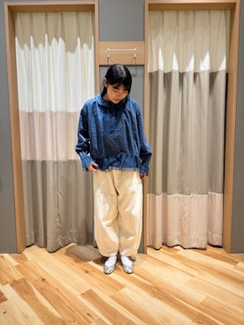 「kazumiコラボ」｜「アイテム（パンツ）」を使った、kahoさん（レディース・156cm）の冬コーディネート
