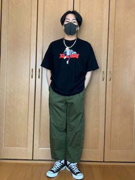 「アイテム（ネックレス、ホワイト系）」を使った、seiyaさん（メンズ・162cm）の春コーディネート