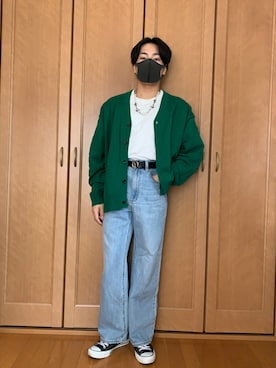 「アイテム（カーディガン/ボレロ）」を使った、seiyaさん（メンズ・162cm）の春コーディネート