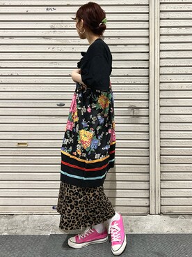「VINTAGE（ヴィンテージ）のアイテム（その他）」を使った、mocaさん（レディース・158cm）の夏コーディネート