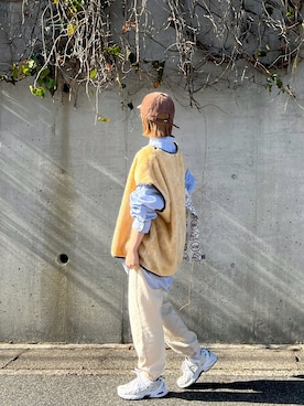 「ファーベスト」｜「アイテム（スウェットパンツ）」を使った、mocaさん（レディース・158cm）の春コーディネート