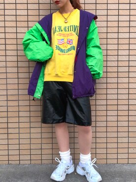 ナイロンジャケット パープル系 を使った 大人コーデ のレディース人気ファッションコーディネート Wear