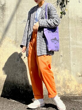 「Panamaboy（パナマボーイ）のアイテム」を使った、mocaさん（レディース・158cm）の春コーディネート