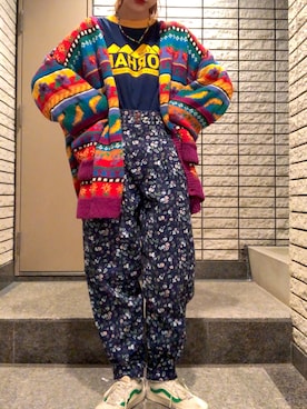 「Panamaboy（パナマボーイ）のアイテム（パンツ）」を使った、mocaさん（レディース・158cm）の秋コーディネート